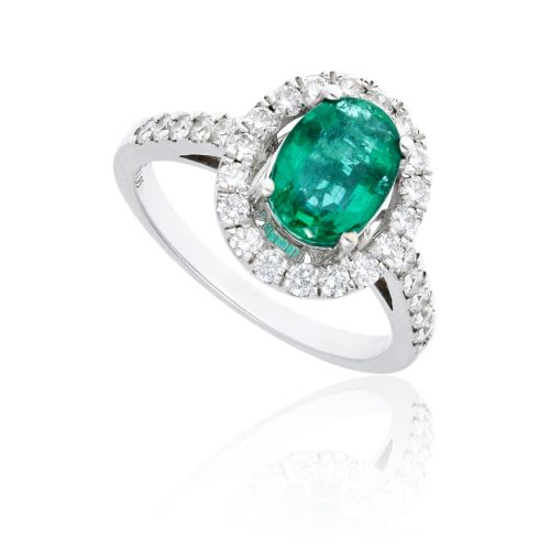Fehér arany gyűrű gyémánt és smaragd kővel 1009928-55-4_5