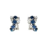 Fehér arany fülbevaló cirkónia és zafír kővel 1017598-00-6_1