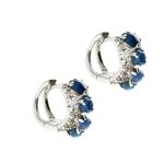 Fehér arany fülbevaló cirkónia és zafír kővel 1017598-00-6_1