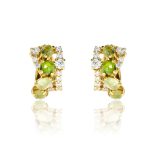 Arany fülbevaló cirkónia és peridot kővel 1017640-00-6_1