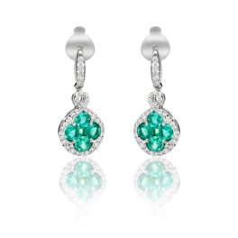   Fehér arany fülbevaló, gyémánt és smaragd kövekkel 1020203-00-3_2