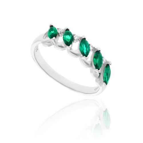 Ezüst gyűrű zöld és fehér kővel 1022145-58-2_6