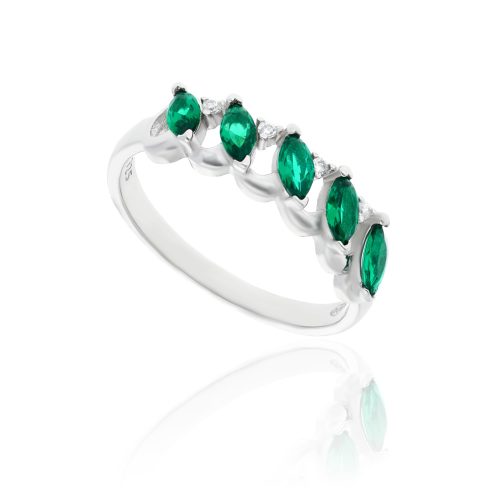 Ezüst gyűrű zöld és fehér kővel 1022145-59-2_5