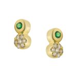 Arany fülbevaló smaragd és gyémánt kövekkel 1022734-00-1_8