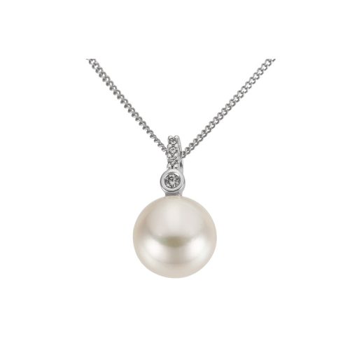 Fehér arany nyaklánc gyémánt és gyöngy medállal 1024103-00-3_3
