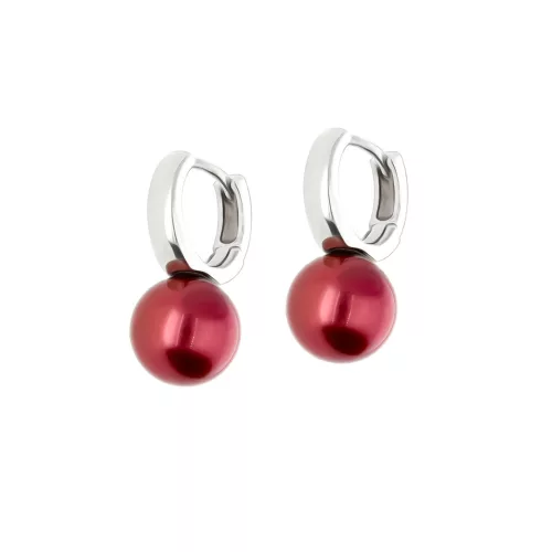 EZÜST BORDÓ GÖMB FÜLBEVALÓ 1024342-00-5_5