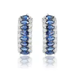 Fantasy ezüst fülbevaló kék és fehér kövekkel 1025904-00-5_1