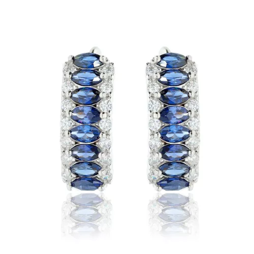 Fantasy ezüst fülbevaló kék és fehér kövekkel 1025904-00-5_1