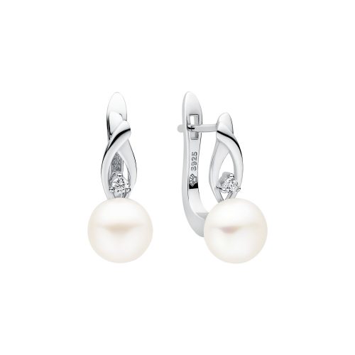 Gaura Pearls ezüst fülbevaló gyönggyel és cirkónia kővel 1026061-00-3_5
