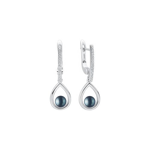 Gaura Pearls ezüst fülbevaló gyöngy és cirkónia kő 1026063-00-3_7