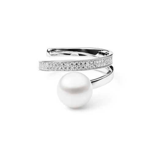 Gaura Pearls ezüst gyűrű gyöngy (8mm) és cirkónia kől 1026068-58-4_3