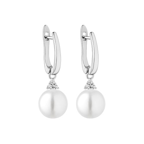 Gaura Pearls ezüst fülbevaló gyöngy és cirkónia kő 1026069-00-3_9