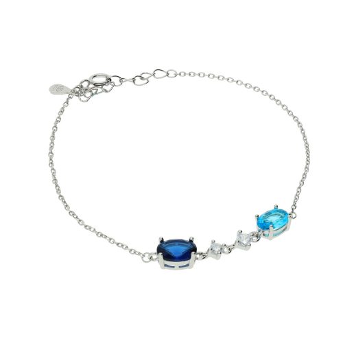 Ezüst karkötő kék és fehér kövekkel 1026762-00-2_3