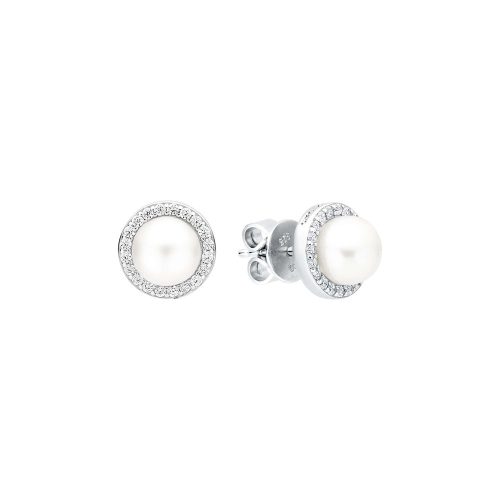Gaura Pearls ezüst fülbevaló gyönggyel és cirkónia kővel  1026858-00-2_2