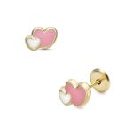 Lisa arany baba fülbevaló, dupla szív 1027085