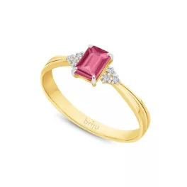   Arany gyűrű pink topáz és gyémánt kővekkel 1027221-56-2_1