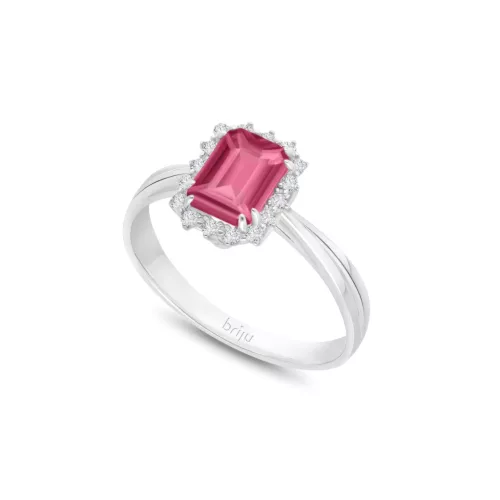 Fehér arany gyűrű pink topázzal és gyémánttal 1027254-55-2_5