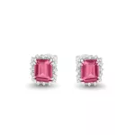 Fehér arany fülbevaló pink topázzal és gyémánttal 1027255-00-2_3
