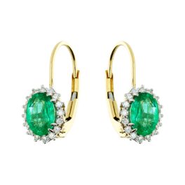   Sárga arany fülbevaló gyémánt és smaragd kővel 1027262-00-1_8