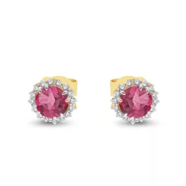   Fehér arany fülbevaló pink topáz és gyémánt kövekkel 1027276-00-1_7
