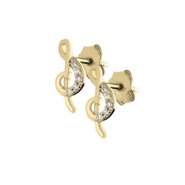   Arany violinkulcs fülbevaló cirkónia kővel 1028191-00-1_2