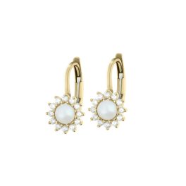   Arany fülbevaló cirkónia kövekkel és gyönggyel 1028238-00-2_0