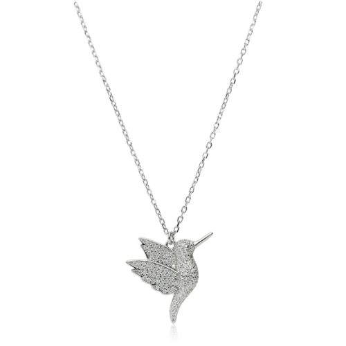 Ezüst nyaklánc cirkónia köves kolibri medállal  1028463