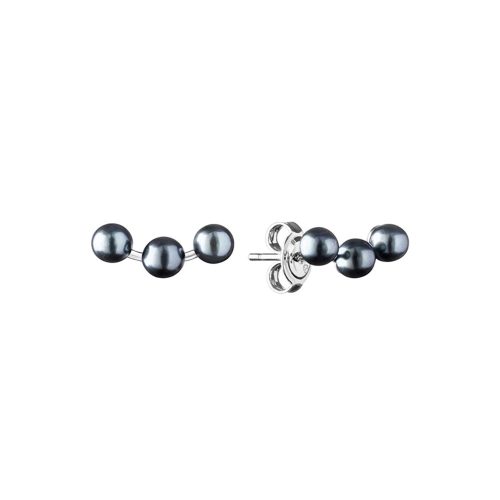 Gaura Pearls ezüst fülbevaló sötét gyönggyel  1028638