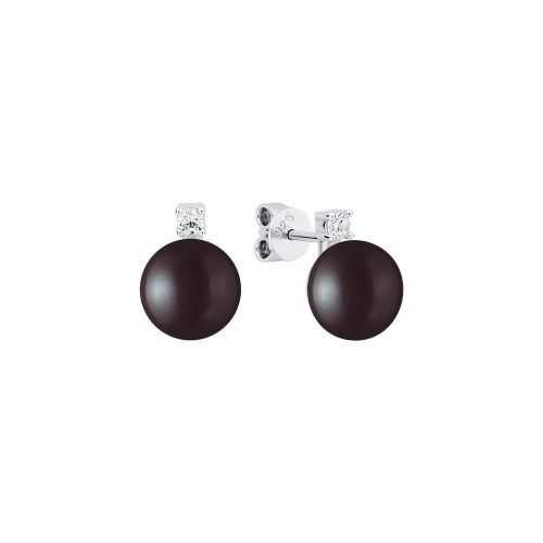 Gaura Pearls ezüst fülbevaló gyönggyel és cirkónia kővel  1028658