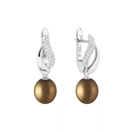   Gaura Pearls ezüst fülbevaló gyönggyel és cirkónia kővel 1028661