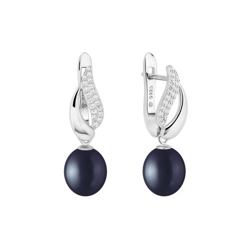 Gaura Pearls ezüst fülbevaló gyönggyel és cirkónia kővel  1028661