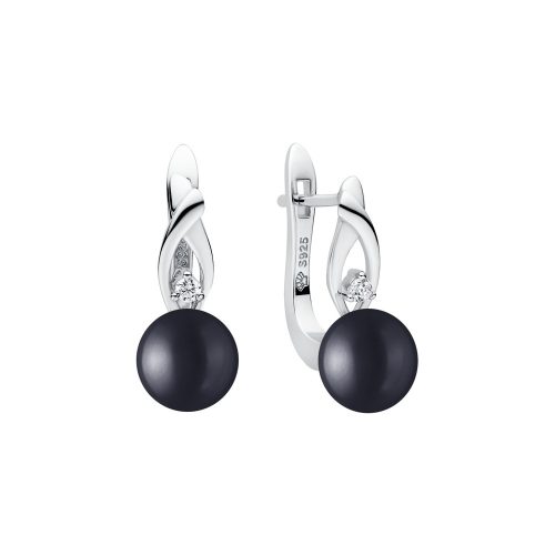 Gaura Pearls ezüst fülbevaló gyönggyel és cirkónia kővel  1028670