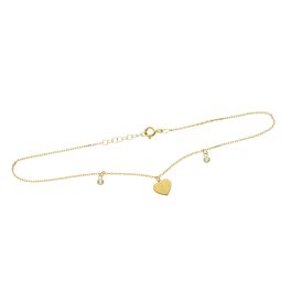 Sárga arany bokalánc szív alakú medállal 1029064-00-1_2