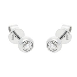 Fehér arany gyémánt köves fülbevaló 1029173