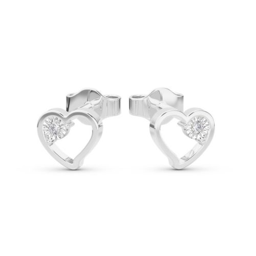 Fehér arany szív fülbevaló gyémánt kővel 1029288-00-0_8