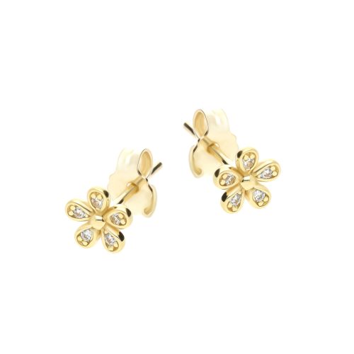 Arany virág fülbevaló kövekkel 1029985-00-1_1