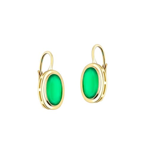 Arany fülbevaló zöld kővel 1030101-00-3_4