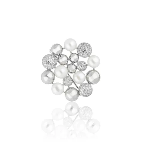 GAURA PEARLS EZÜST BROSS GYÖNGYÖKKEL ÉS CIRKÓNIA KÖVEKKEL 1030914