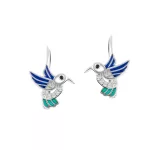 Ezüst zománcos kolibris fülbevaló 1031382
