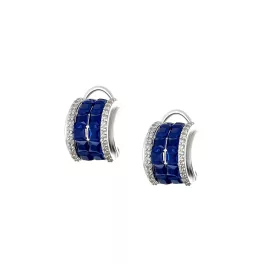 Ezüst fülbevaló kék és fehér kővel 1031699
