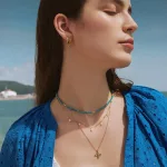 Ania Haie aranyozott ezüst nyakék türkiz és cirkónia kővel N073-02G 1032044