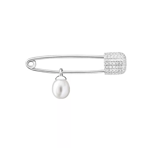 GAURA PEARLS EZÜST BIZTOSÍTÓTŰ BROSS GYÖNGGYEL ÉS CIRKÓNIA KÖVEKKEL 1032524