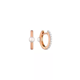   GAURA PEARLS ARANYOZOTT EZÜST FÜLBEVALÓ GYÖNGYÖKKEL ÉS CIRKÓNIA KÖVEKKEL 1032530