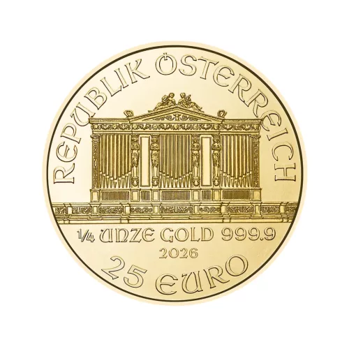 Arany érme Münze Bécsi filharmónikusok 1/4 oz 7,78 g 1980002